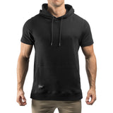Short Sleeve Hoodie - black
