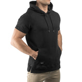 Short Sleeve Hoodie - black