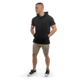 Short Sleeve Hoodie - black