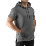 Short Sleeve Hoodie - dark grey