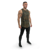 Round Camo Cut Off Tank - khaki camo