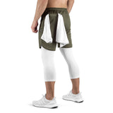 2-in-1 Set Long - olive/white