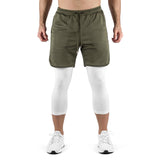2-in-1 Set Long - olive/white