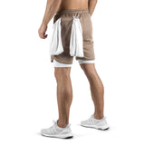 2-in-1 Set Short - brown/white